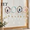 Boho Garden Ornament Crystal Suncatcher Hanging, Ball Prism Rainbow Maker Pendant Nature Inspired Decor for Patio Backyard Car Home Indoor Outdoor