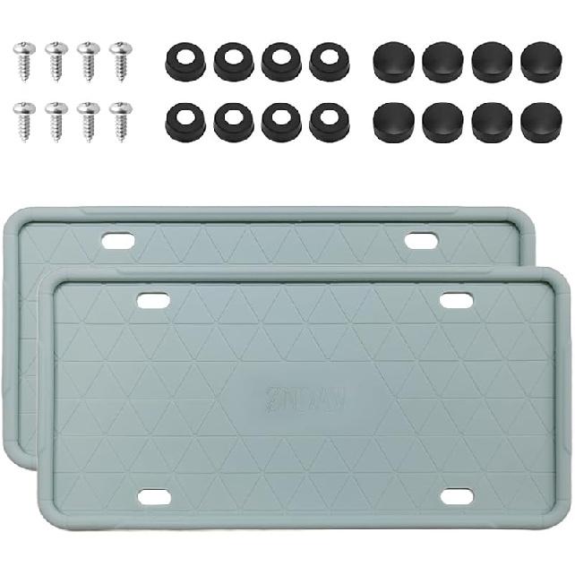 Силиконовая рамка для номерного знака, нержавеющая, не дребезжащая, крышка для переднего и заднего номерного знака с дренажными отверстиями, всепогодный держатель кронштейна для автомобильного номерного знака с