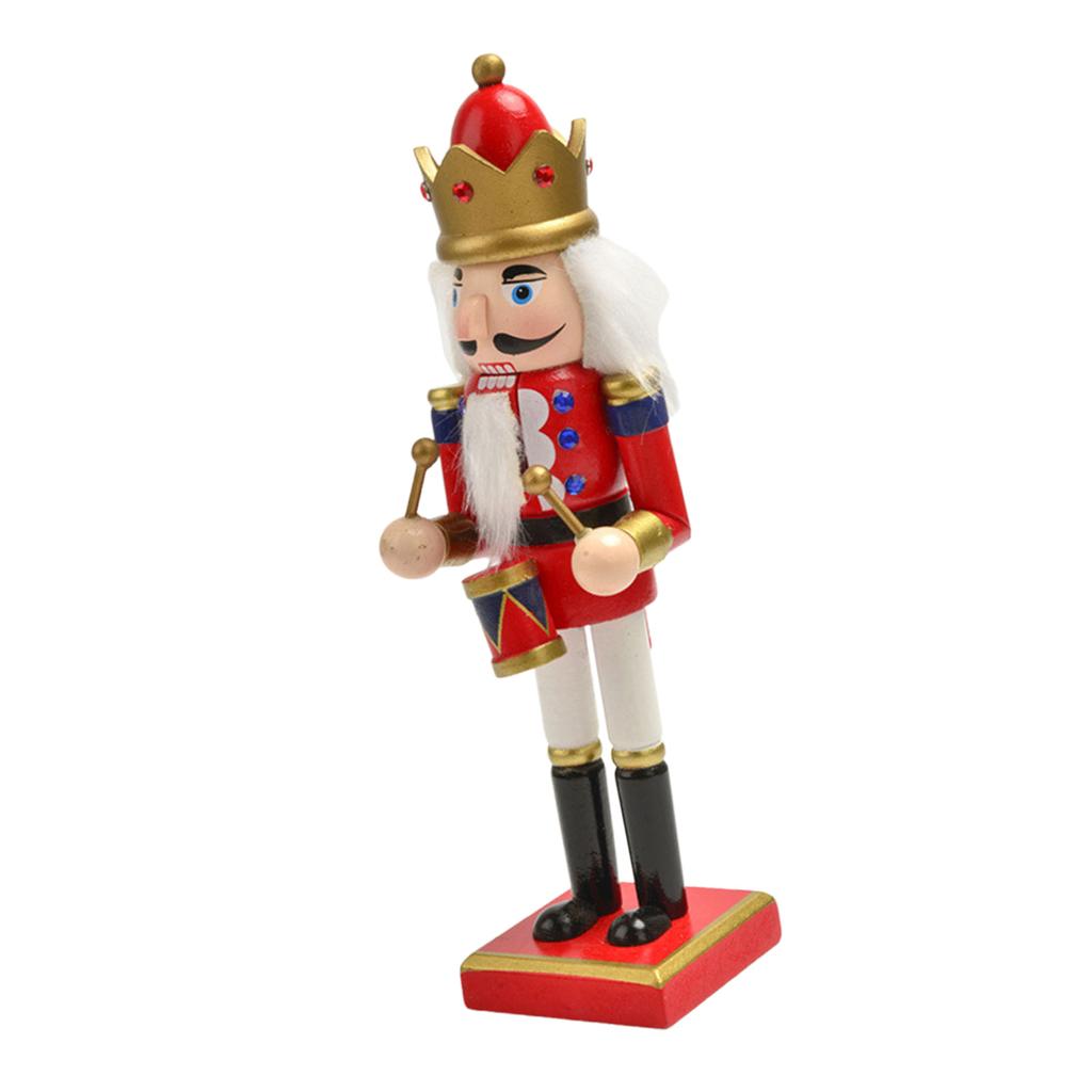 Элегантная 25-сантиметровая деревянная статуэтка Щелкунчика Художественное настольное украшение для раскалывания орехов и демонстрации Стильный настольный орнамент