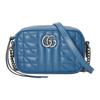 Кожаная сумка-камера GG Marmont, Сумка через плечо, Сумка на плечо Мини Женская Синяя