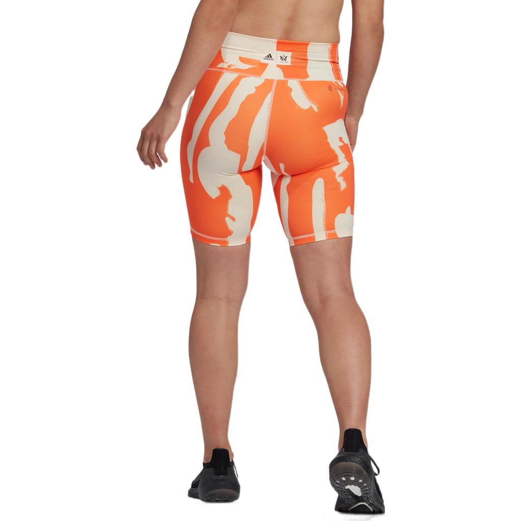 Adidas Нео боковые полоски абстрактный узор принт высокая талия фитнес шорты женские шорты бежевый HN6180