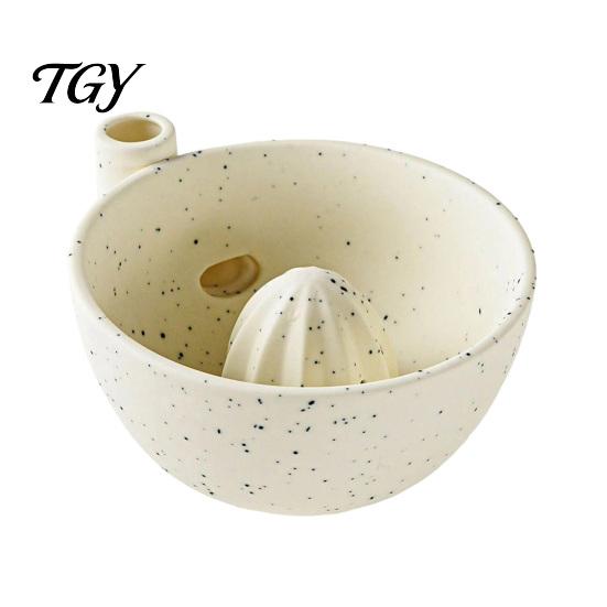 Lemon Lime Squeezer Tool Ceramic Berry Washing Bowl, Manual Citrus Juicer Reamer, Fruit Cleaning Bowl And Juice Extraction for Kitchen Breakfast Salad