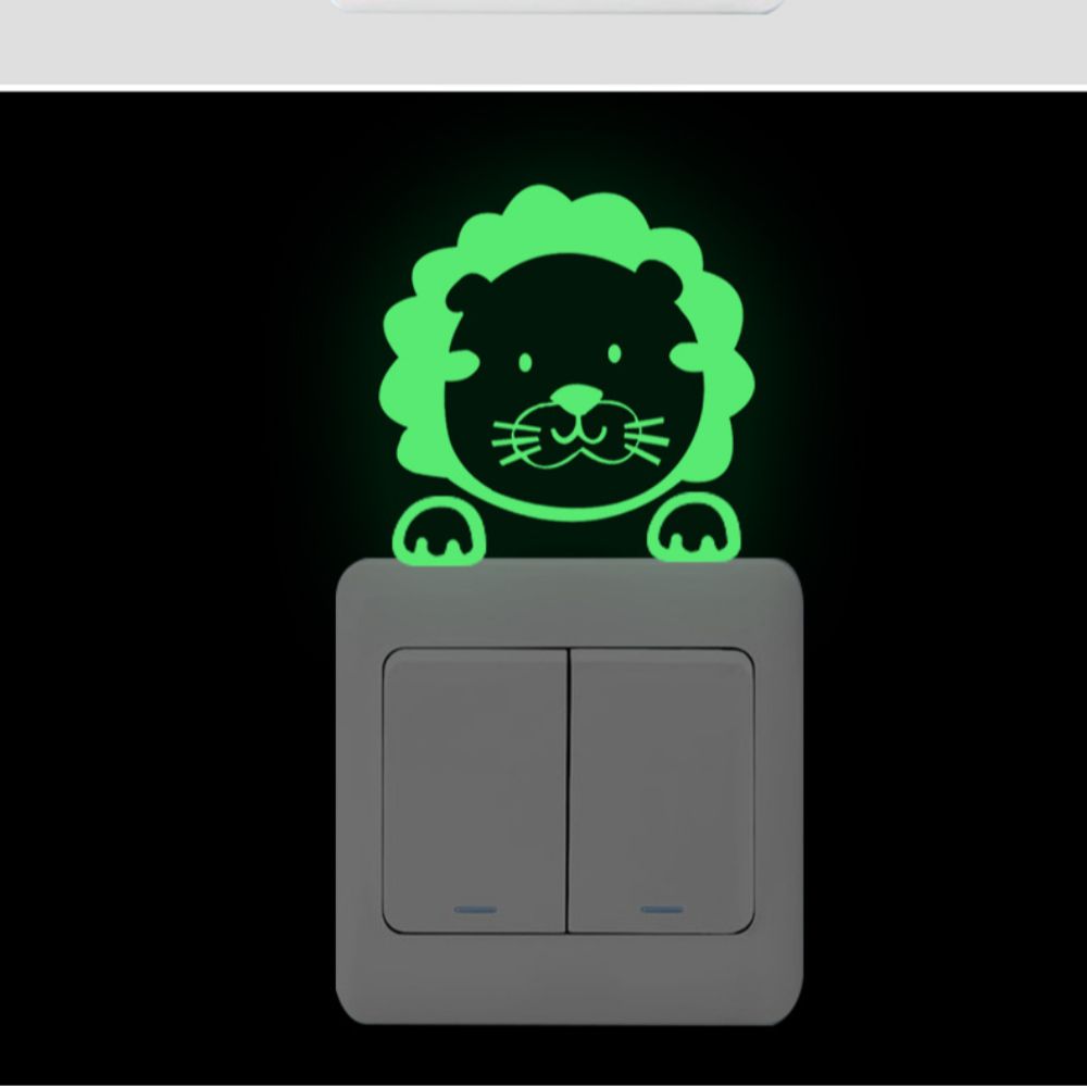 Светящаяся наклейка на переключатель, мультяшная наклейка для домашнего декора, наклейка на стену, украшение для детской комнаты