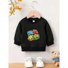 kids Lightweight Crewneck Sweatshirt.Four-Color Puzzle Graphic Print