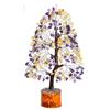 Crystals Gemstones Bonsai Money Tree for Good Luck, Decoration Gift Item - 10-12 Inch (Amethyst & Citrine Silver Wire)