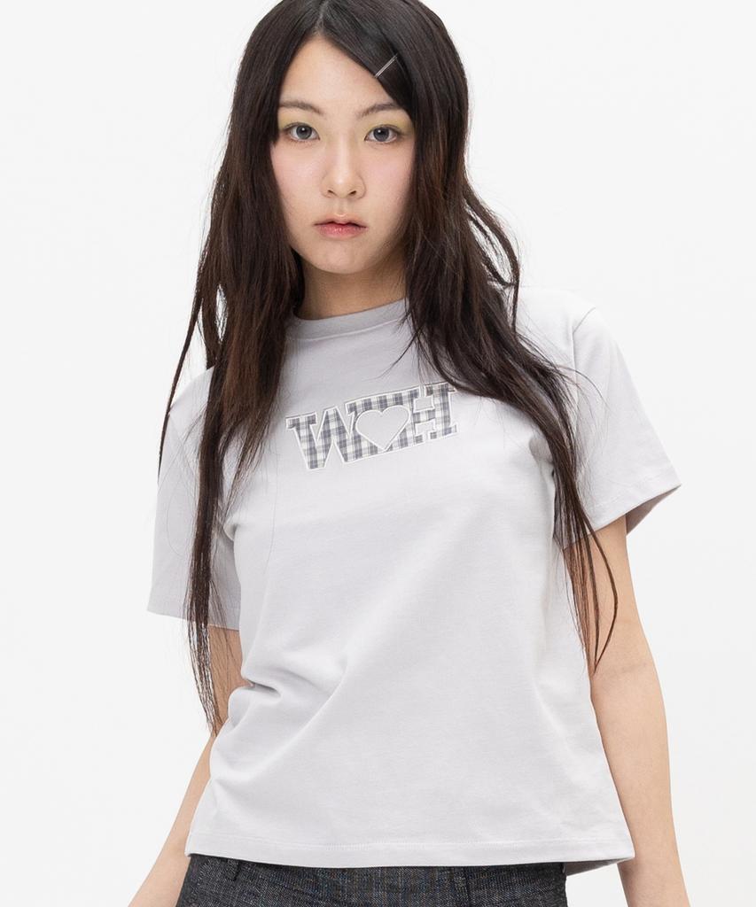 WEBHOUSE Wh Check Patch Tee - Grey