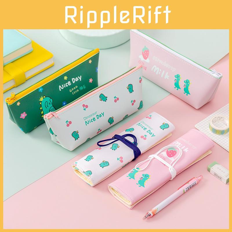Fashion Korean Style Dinosaur Leather Pencil Bag With Multicolor Options For Girls And Boys