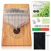 Comolife Веселый и Расслабляющий Набор для Начинающих на Калимбе, Музыкальный Инструмент, Пальчиковое Пианино, Красное Дерево, Стройный Молоток, Нотная Запись и Чехол в Комплекте