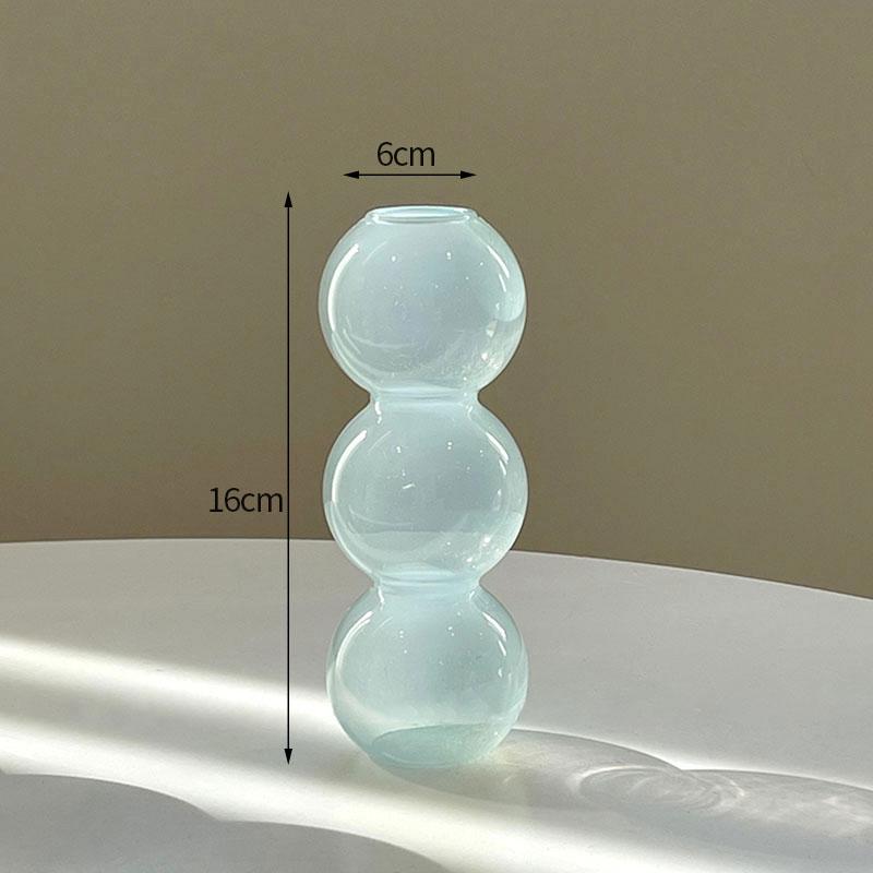 Bubble Glass Flower Vase Flower Bottle Vase Decoration Home Vases for Flower Aesthetic Room Decor Decorative Colored Vases