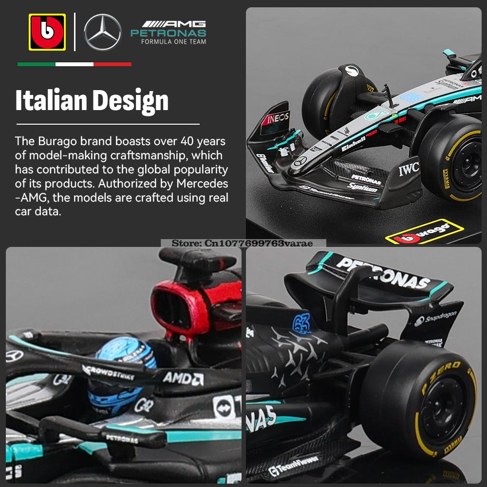 Bburago 1:43 Mercedes-AMG Petronas F1 Команда W15 2024 № 44 Хэмилтон № 63 Джордж Расселл модель из литого сплава