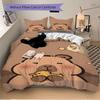 Bear Yellow Duck Print 3Pcs Bedding Setduvet Cover With 2 Bedropillowcase Home Birthday Gift