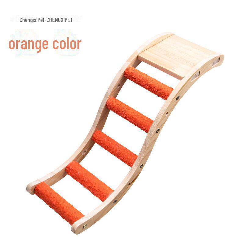 Colorful Wooden Bird Cage Accessories: Parrot, Budgie, Cockatiel Ladder & Swing