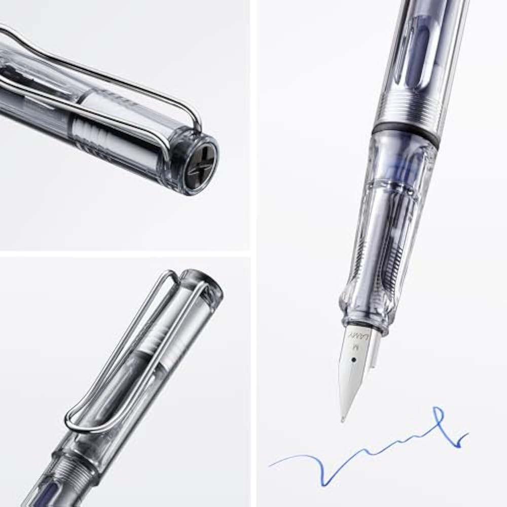 LAMY (Lamy) Safari Vista (Vista) Fountain Pen - Ergonomic Grip and Polished Steel Tip Size M - Pe...