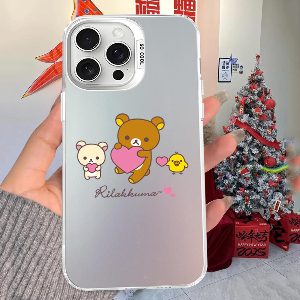 Чехол для телефона Rilakkuma для iPhone 16 15 14 13 12 11 Pro Max X XR XSMAX 8 7 Plus Матовый Ударопрочный Задний Чехол
