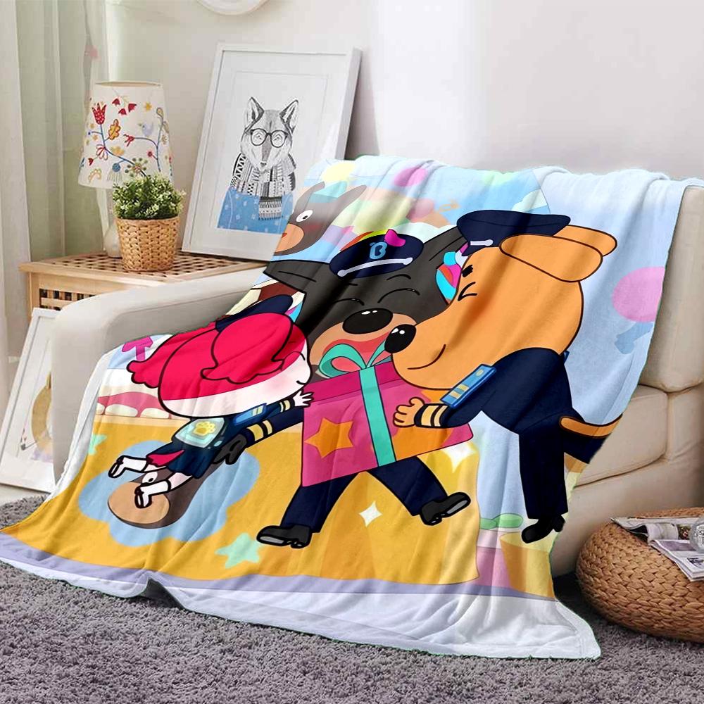Sheriff Labrador Theme Printed Blanket - Perfect for Couch, Bed, Travel & Outdoor Use | Machine Washable, Cozy & Durable.