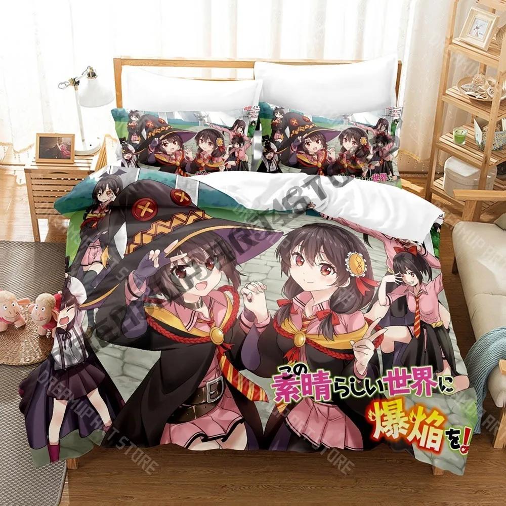 3D Print KonoSuba God's Blessing On This Wonderful World! Megumin Bedding Set Single Twin Full Queen King Size Bed Set Bedr