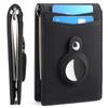 Leather Mens Wallet with Air Tag Money Clip and Airtags Holder Mens Front Pocket Wallet with Money Clip