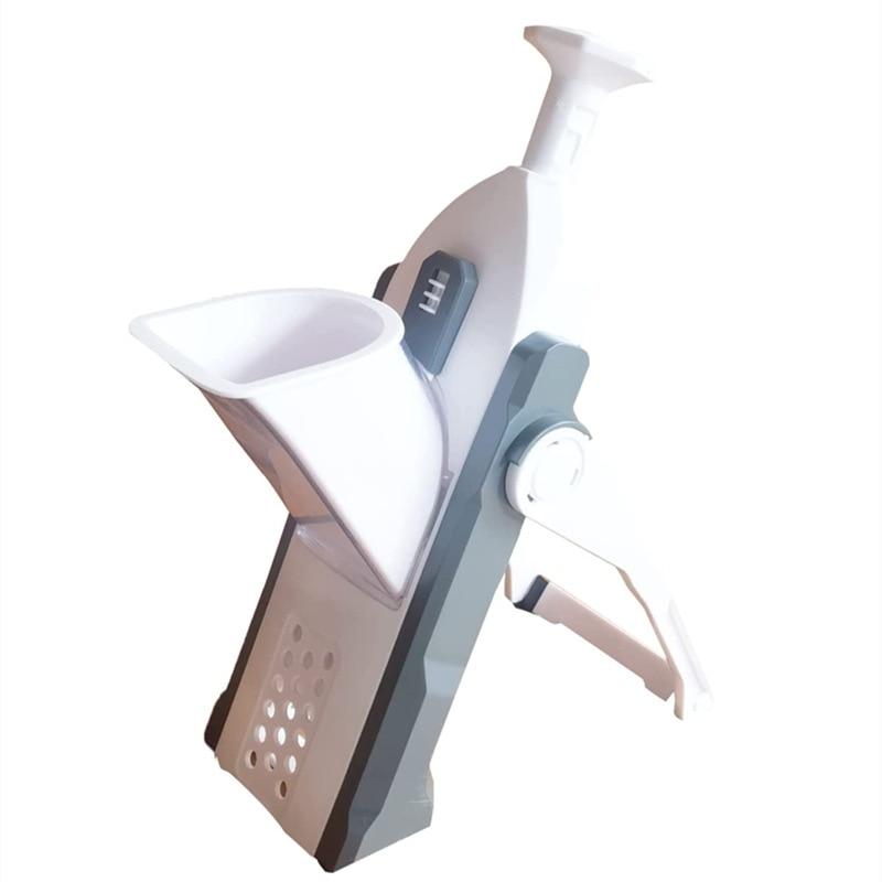 Multifunctional Vegetable Slicer 30 Different Cuts Kitchen Mandoline Potato Press Handheld Foldable Gray