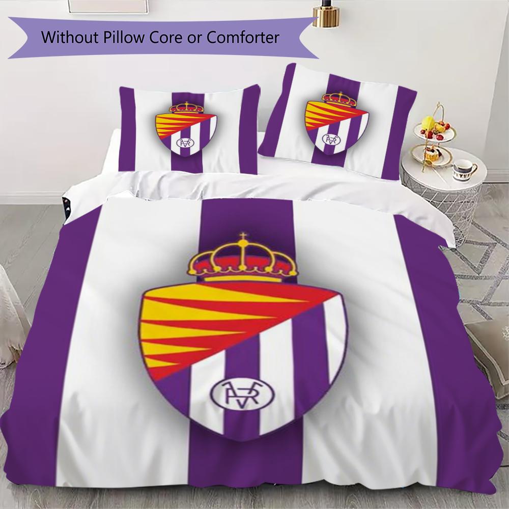 Real Valladolid Pattern Bedding uilt Set uilt Cover Pillowcase Home Decoration Birthday Gift (1 * duvet cover + 2 * pillowcase without core)