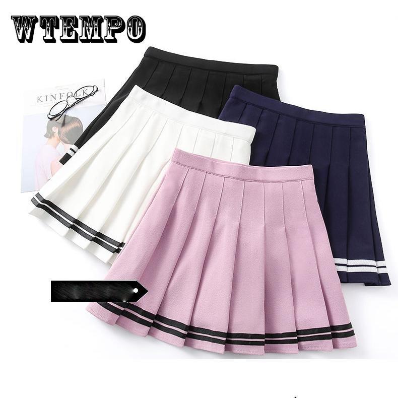 Детская плиссированная юбка, короткая юбка с высокой талией, корейская юбка средней длины, весенне-летняя студенческая антилегкая однотонная короткая юбка