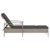 Sun Lounger with Cushion Light Grey 63x200x81 cm Poly Rattan