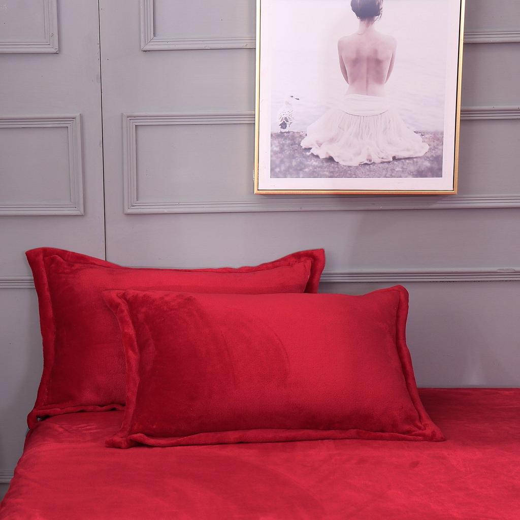 Наволочка однотонная плотная фланелевая наволочка коралловый флис двойной основной комплект наволочка коралловый флис