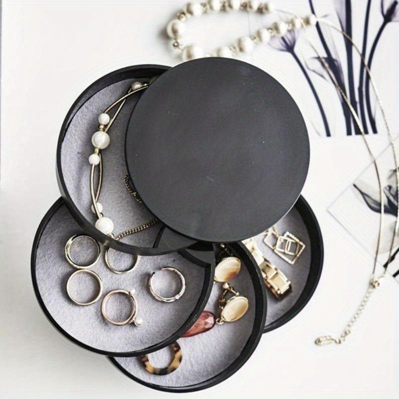 4-слойная шкатулка для хранения ювелирных изделий, вращающийся на 360 градусов держатель, органайзер для серег, резинок, браслетов, органайзер для мелких предметов