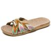 36-45 Plus Size Women'S Slippers Flat Sandals Linen Lightweight Casual Summer Slippers Women For Home