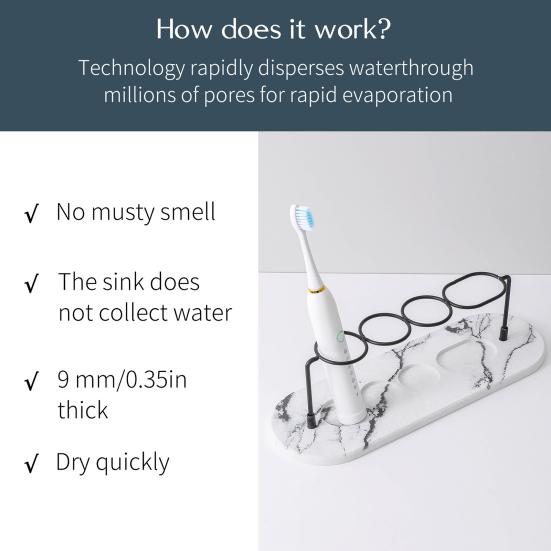 Стойка для хранения зубных щеток Многофункциональный органайзер Быстросохнущий Легко моющийся Водонепроницаемый поддон для слива в ванную Подставка для зубных щеток