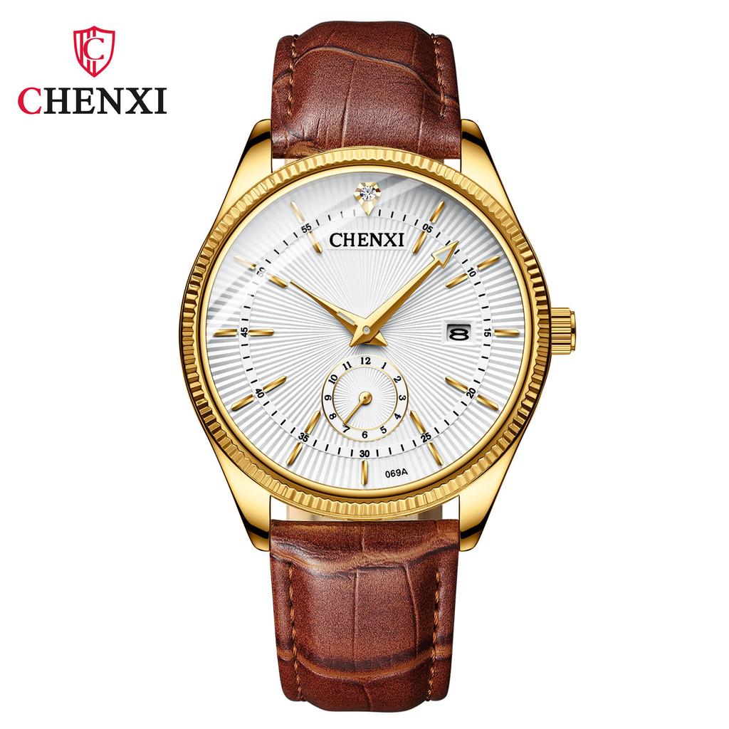 CHENXI Couple Watch 069 High Quality Stainless Steel Waterproof Luminous Calendar Men Quartz Watches Fashion Women Bracelet