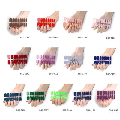 16 шт. однотонные полоски для лака для ногтей, самоклеящиеся гель-наклейки для ногтей, наклейки, гелевые полоски для ногтей, полные обертывания для ногтей для дизайна ногтей