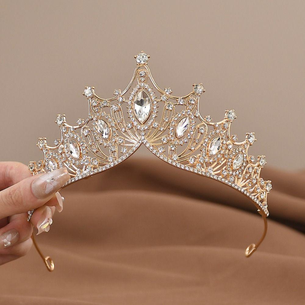 Luxurious Bridal Crown Rhinestone Princess Crown Temperament Bride Headwear Jewelry