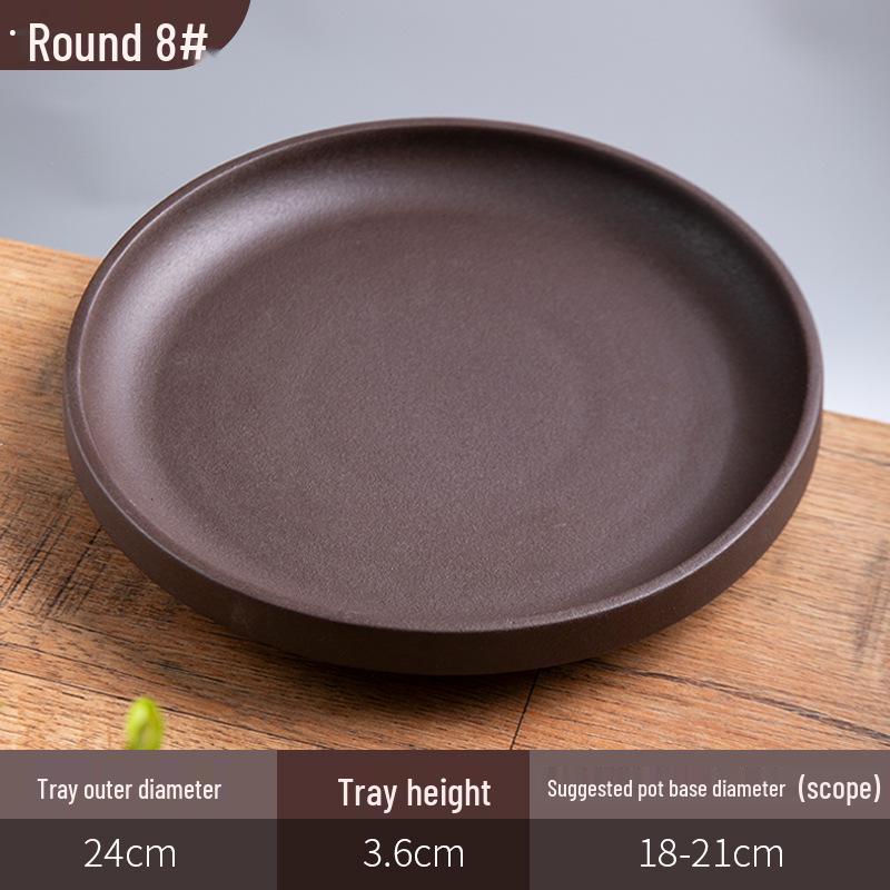 Керамический поддон для цветочного горшка из фиолетовой глины - Прямоугольное/Круглое основание для сбора воды, для бонсай