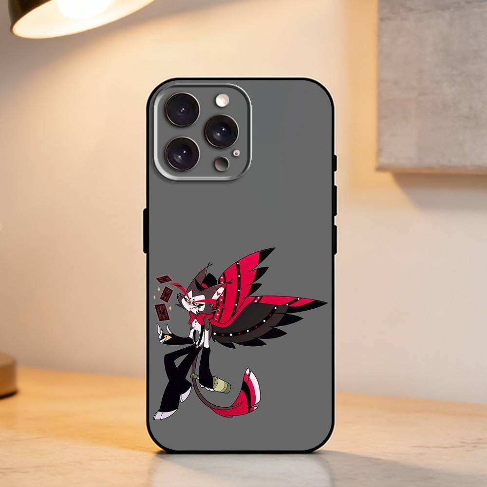 H-Hazbin Hotel H-Husk Чехол для телефона для iPhone 17,16,15,14,13,12,11 Plus,Pro Max,XS,Мягкий силиконовый черный чехол