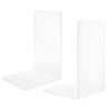 2Pcs Acrylic Bookend Transparent File Book Bookshelf Student Desktop Storage for Home Office