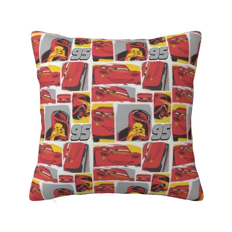 Custom Fashion Lightning McQueen Cartoon Cushion Cover 45x45cm Soft Pillow for Sofa Square Pillowcase