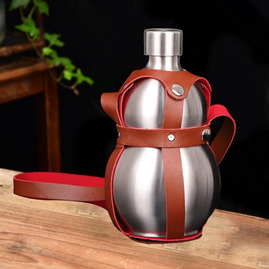Бутылка-тыква 1500 мл, нержавеющая сталь, чайник-тыква, большая вместимость, спортивная дорожная бутылка для спортзала, в китайском ретро-стиле