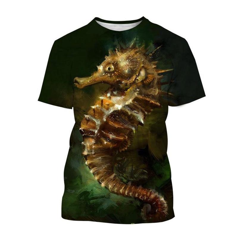Sea Animals Seahorse T Shirt Men's 3d Print Short Sleeves Summer Tops T-Shirts Outdoor Casual Plus Size Tees Top Women Clothing