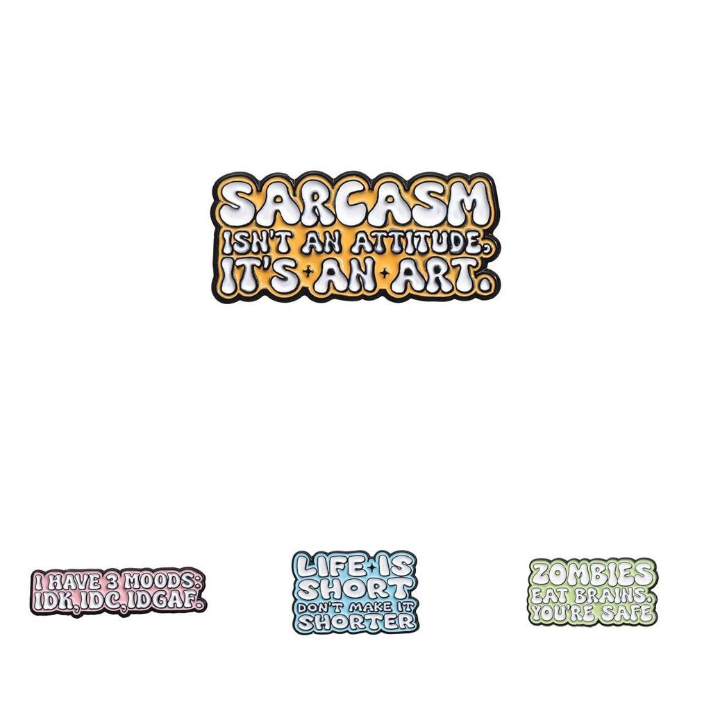 Unique Colorful Letter Design Metal Badge Multifunctional Brooch For Bags And Clothing