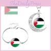 Дизайн палестинского флага Подвеска-луна с драгоценным камнем времени Уникальная шейная цепочка