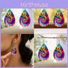 Fashion Colored Pattern Water Droplet Shaped Women Acrylic Earrings For Both Genders
