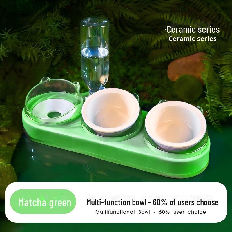 Эргономичная керамическая миска для кошек с автоматическим дозатором воды — защищает шею кошки