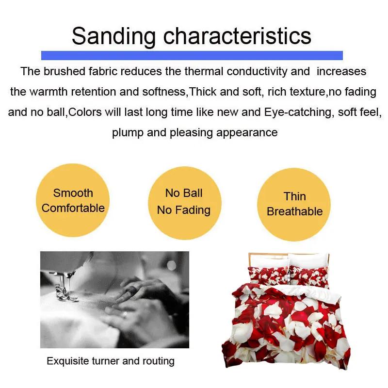 Красная роза Размер Квин Пододеяльник 220X240 Комплект постельного белья 3 шт./2 шт. с наволочкой Цветочный пододеяльник для двуспальной кровати Односпальные кровати