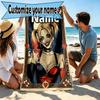 Custom Name Personalized Superhero Print Beach Towel, for Trip Camping Beach Party Home Decor, Birthday Gift for Family & Friends