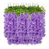14PCS Ceiling Artificial Wisteria Flower Six Leaf Purple Blue Fake Vines Decoration for Wedding