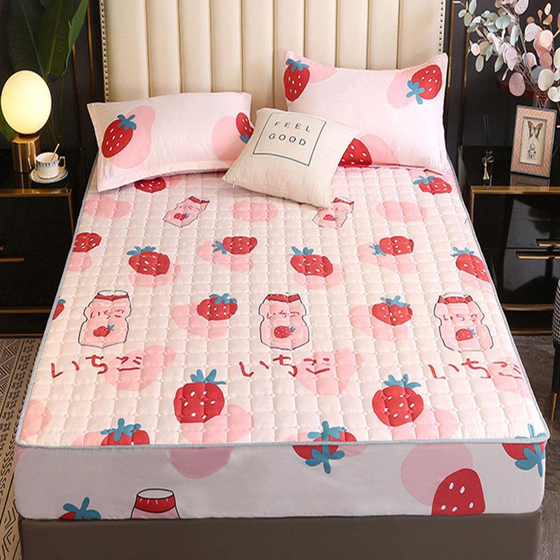 17 цветов стеганый наматрасник с принтом Нескользящая простыня Queen King наматрасник пылезащитный чехол