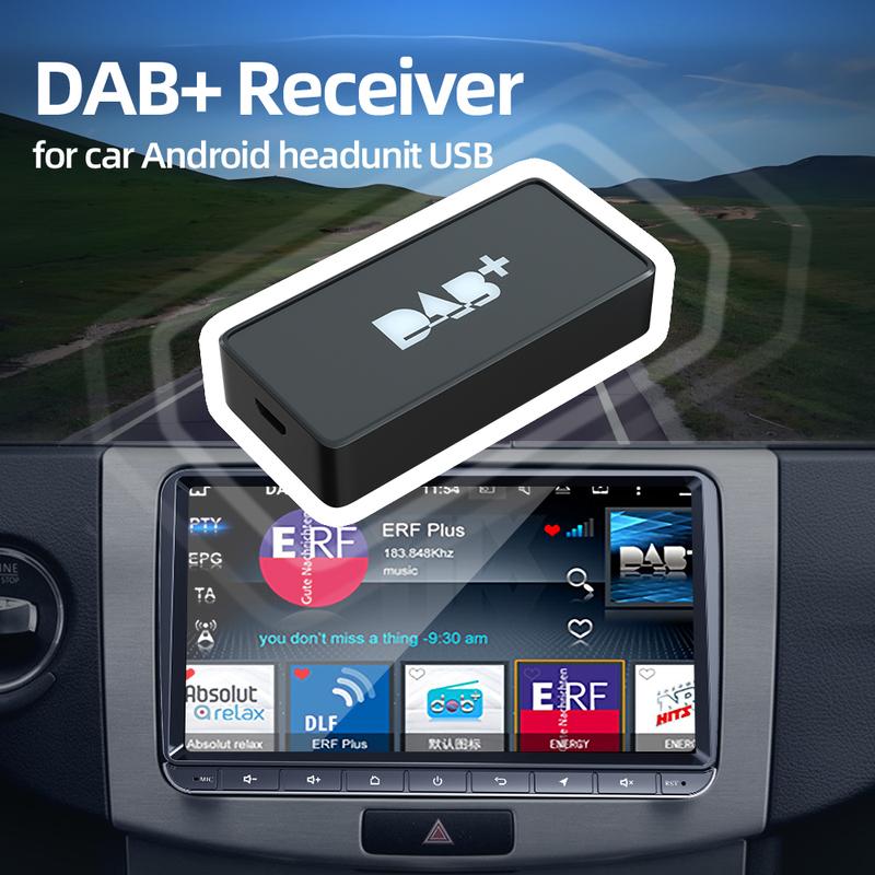 DAB+ DAB Receiver Antenna for Android Car Radio Stereo Player with USB Adapter Automatic Scan Support Channel List LOGO App Use