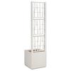 Garden Planter with Trellis White 36 x 36 x 140 cm PP