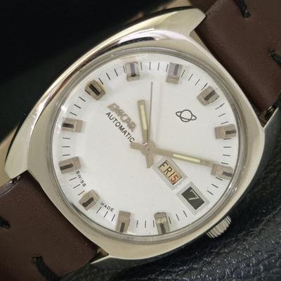 ВИНТАЖНЫЕ АВТОМАТИЧЕСКИЕ ЧАСЫ ENICAR 167 ШВЕЙЦАРСКИЕ МУЖСКИЕ ЧАСЫ С ЦИФЕРБЛАТОМ БЕЛОГО ЦВЕТА a700146-5