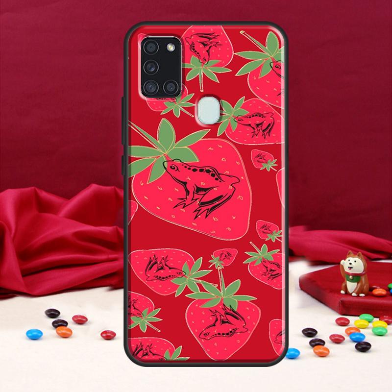 Cottagecore Fruit Strawberry Frog для Samsung Galaxy A34 A54 A14 A71 A51 A31 A11 A12 A22 A32 A52 A72 A50 A13 A53 чехол